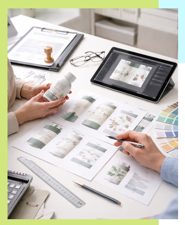 Профессиональная разработка дизайна и текста этикетки продукции в Ачинске